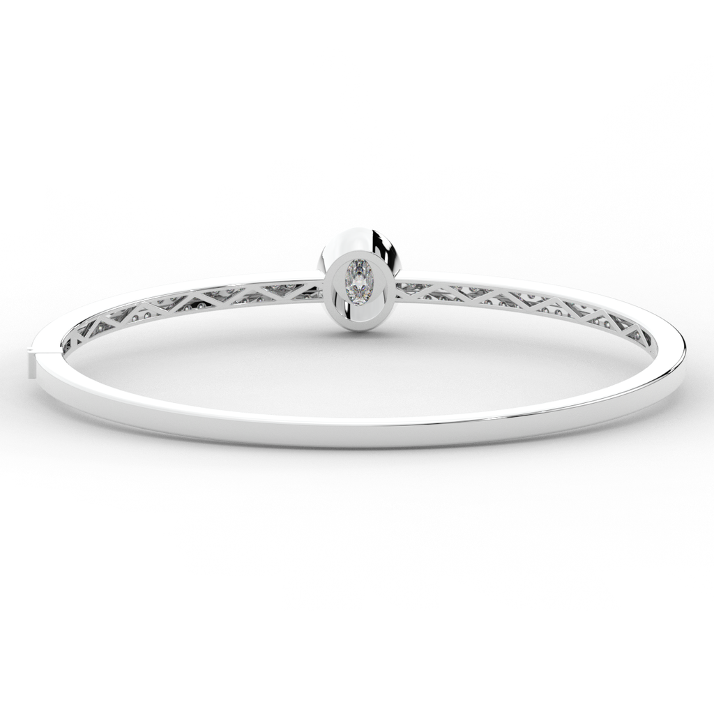 1.40CT.TW OVAL AND ROUND LAB DIAMOND BANGLE - Nazarelle