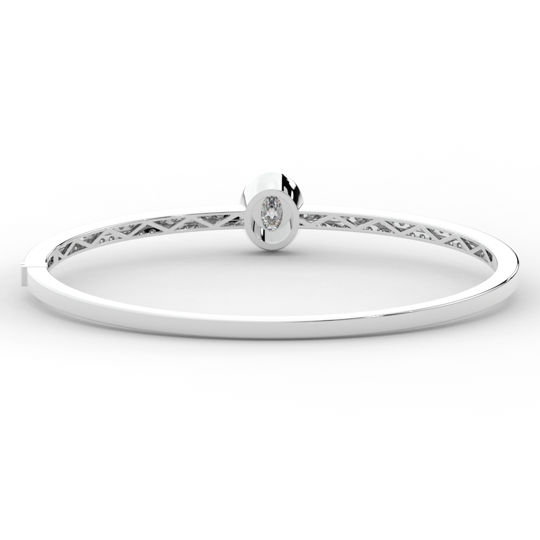 1.40CT.TW OVAL AND ROUND LAB DIAMOND BANGLE - Nazarelle