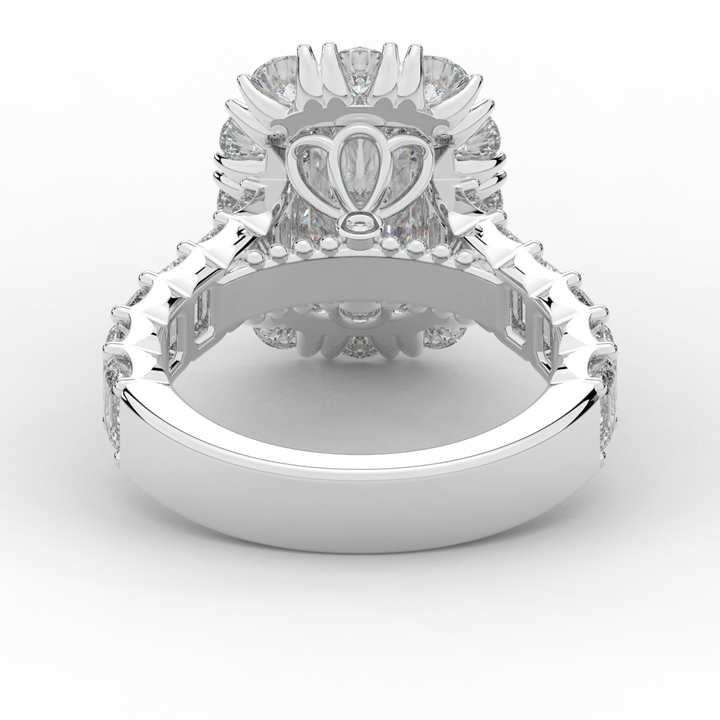 6.00CT.TW RADIANT LAB DIAMOND HALO ENGAGEMENT RING - Nazarelle