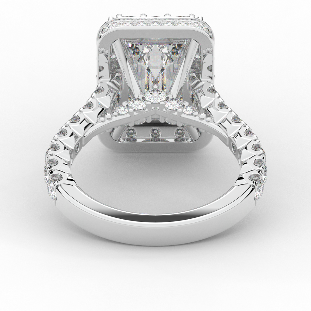 4.50CT.TW EMERALD CUT LAB DIAMOND HALO ENGAGEMENT RING - Nazarelle