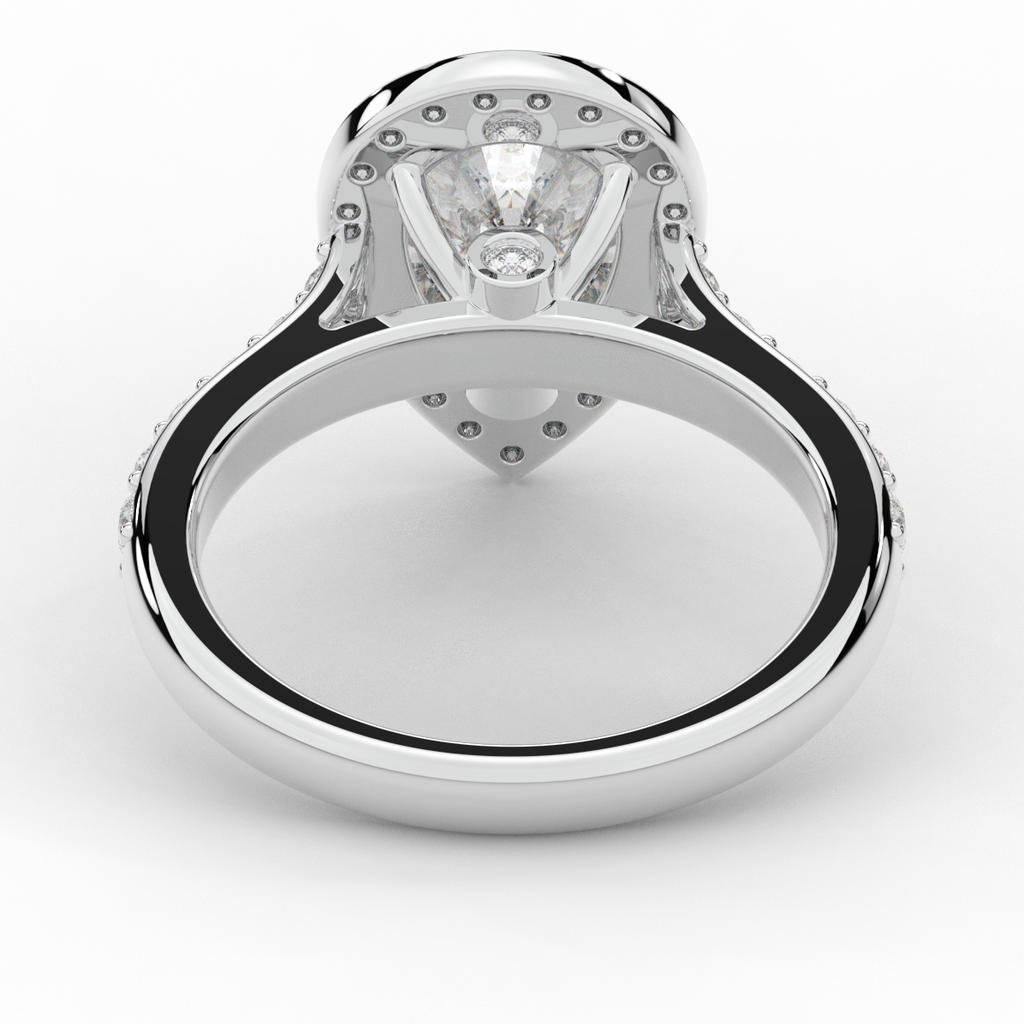 2.50CT.TW PEAR LAB DIAMOND HALO ENGAGEMENT RING - Nazarelle