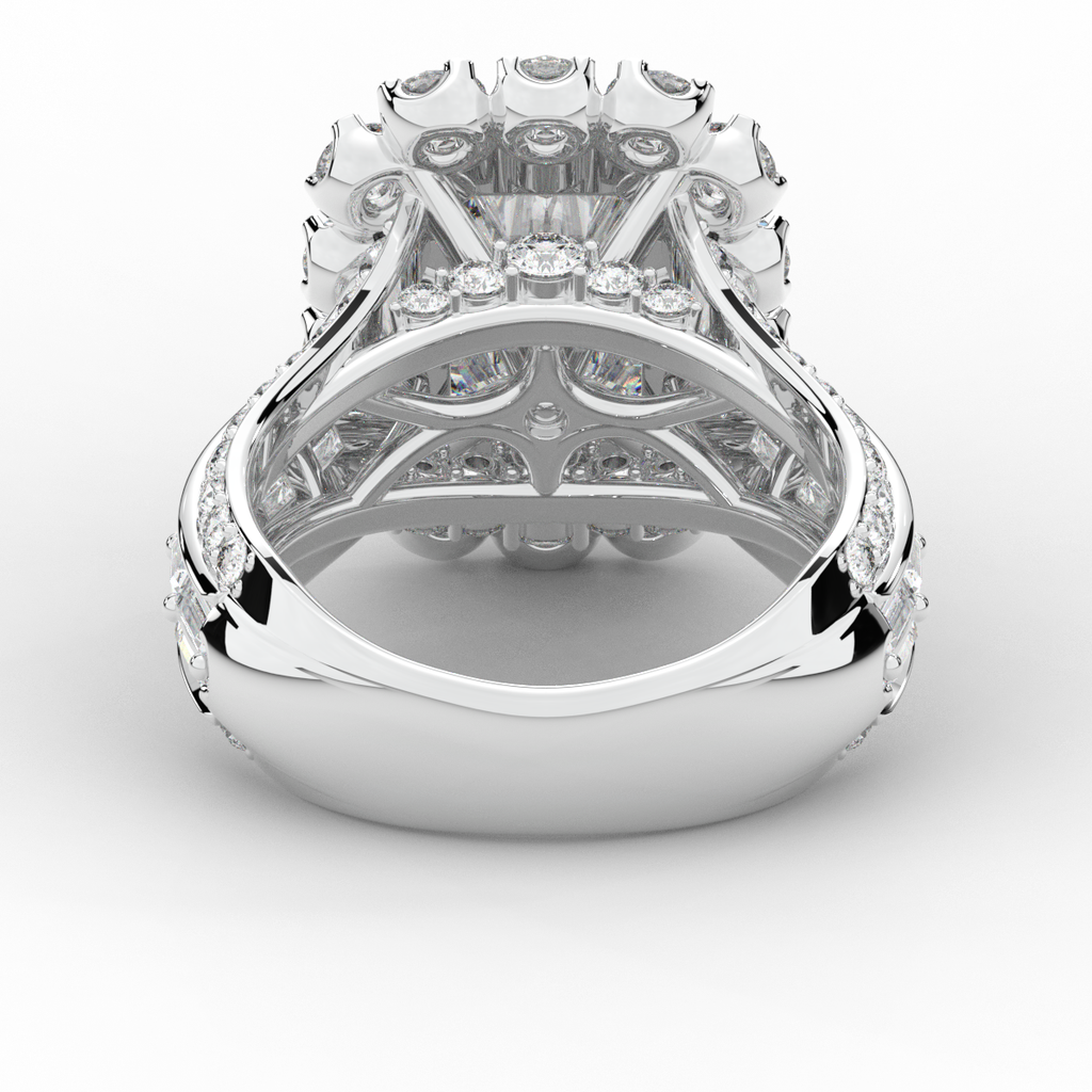 8.00CT.TW RADIANT LAB DIAMOND HALO ENGAGEMENT RING - Nazarelle