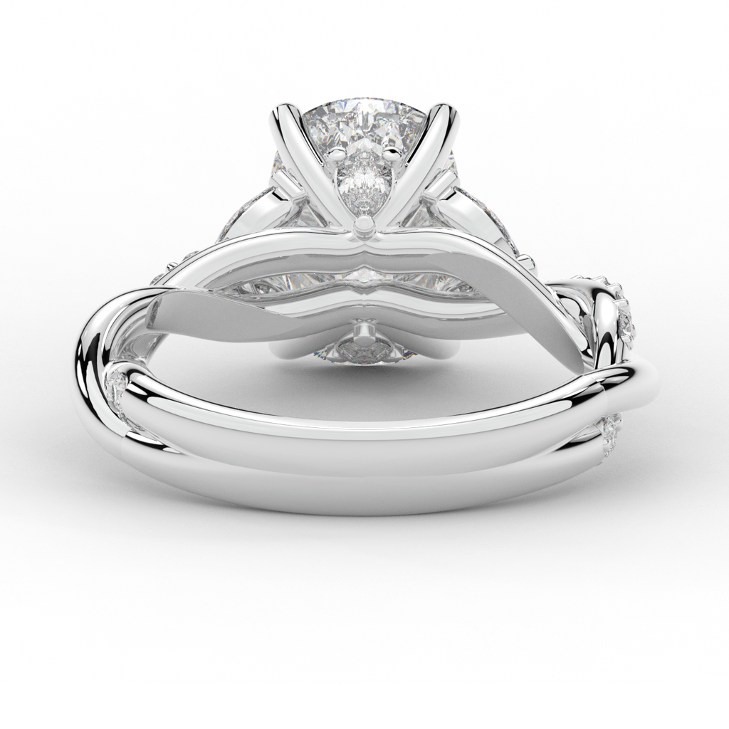 2.40CT.TW CUSHION LAB DIAMOND TWIST BAND ENGAGEMENT RING - Nazarelle