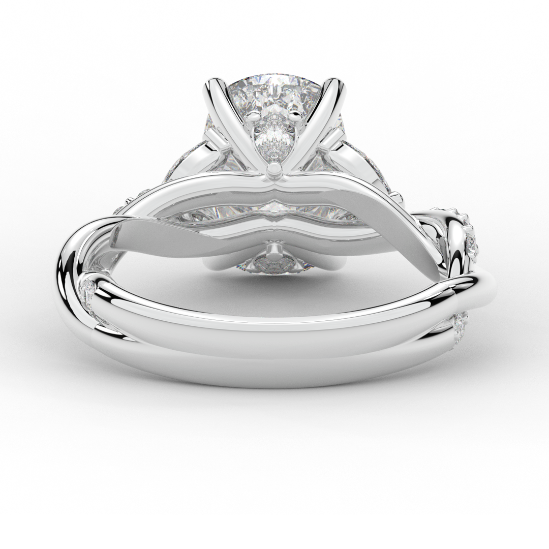 2.40CT.TW CUSHION LAB DIAMOND TWIST BAND ENGAGEMENT RING - Nazarelle