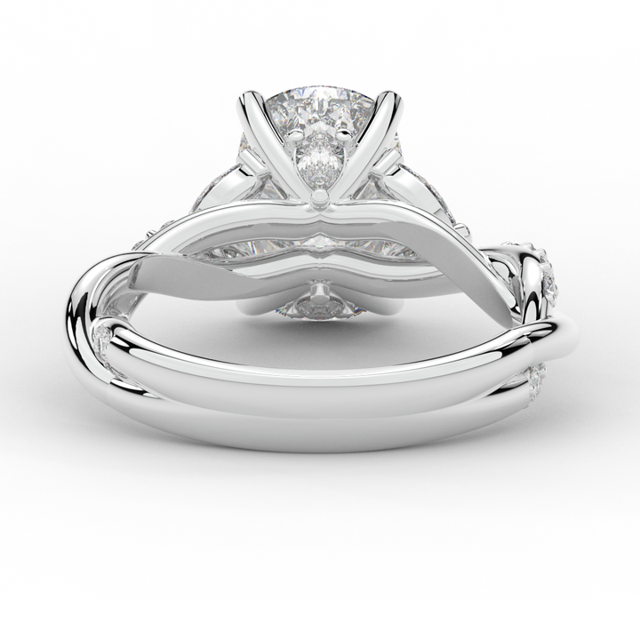 2.40CT.TW CUSHION LAB DIAMOND TWIST BAND ENGAGEMENT RING - Nazarelle