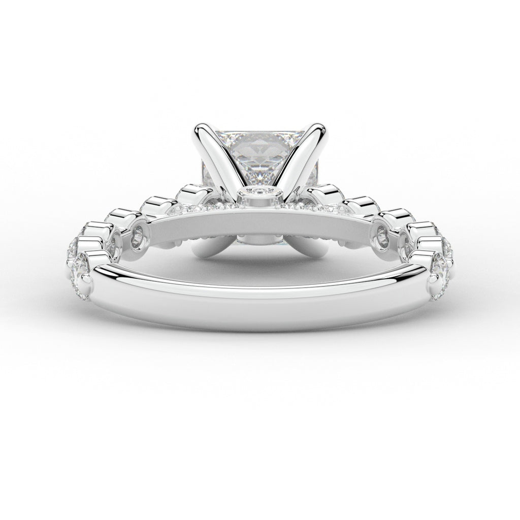 3.90CT.TW PRINCESS LAB DIAMOND ENGAGEMENT RING - Nazarelle