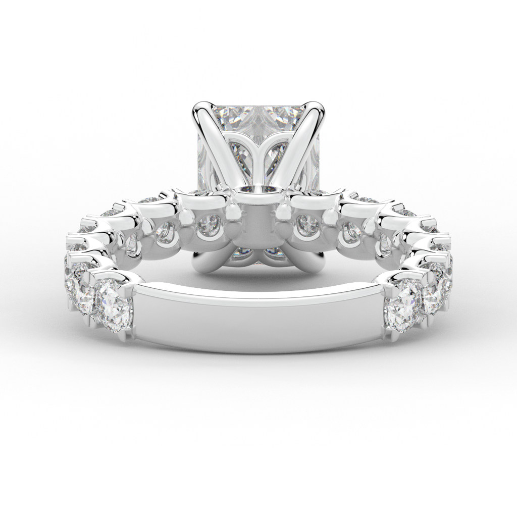 4.35CT.TW EMERALD CUT LAB DIAMOND ENGAGEMENT RING - Nazarelle