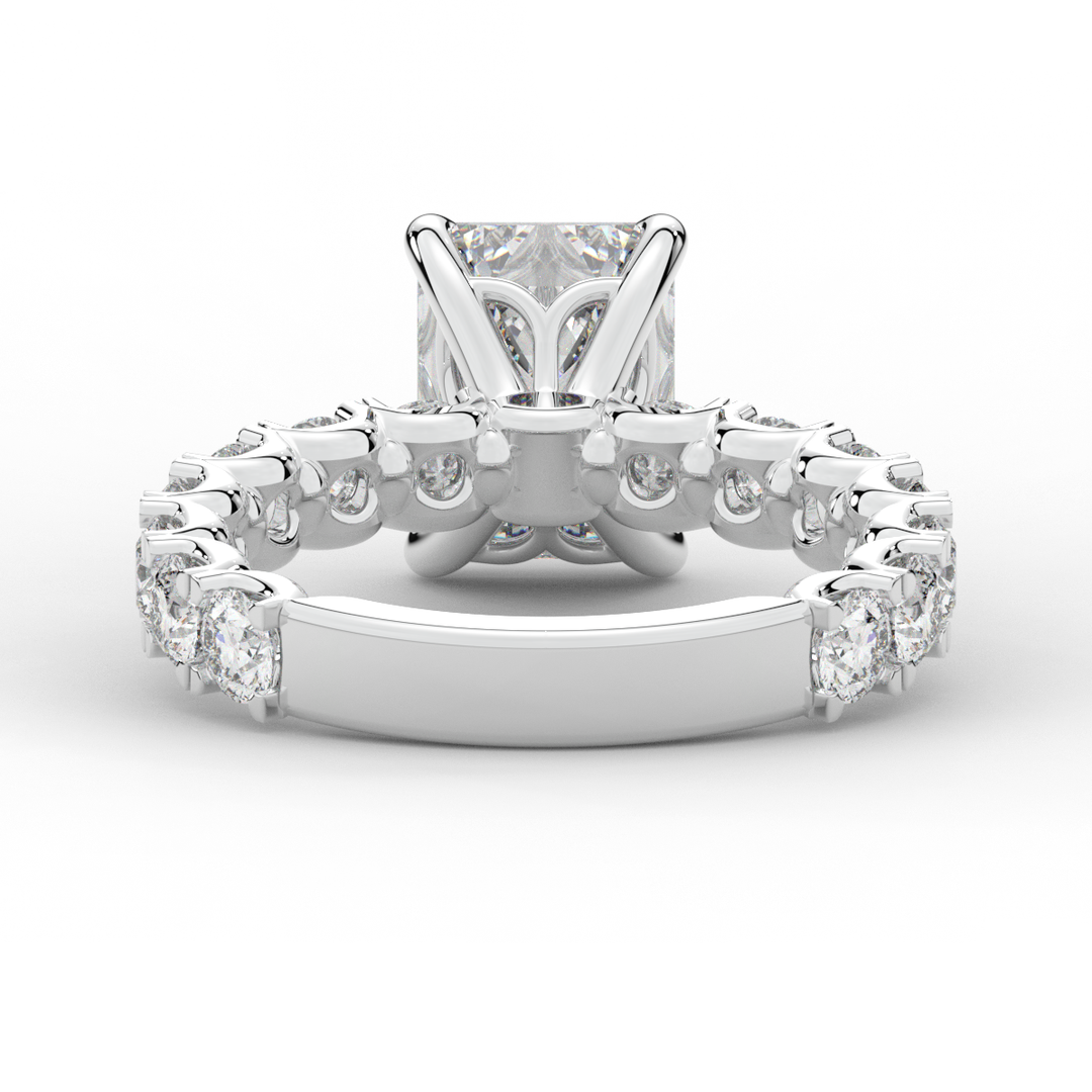 4.35CT.TW EMERALD CUT LAB DIAMOND ENGAGEMENT RING - Nazarelle