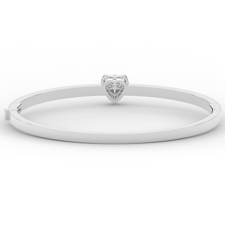 1.65CT.TW HEART AND ROUND LAB DIAMOND  BANGLE - Nazarelle