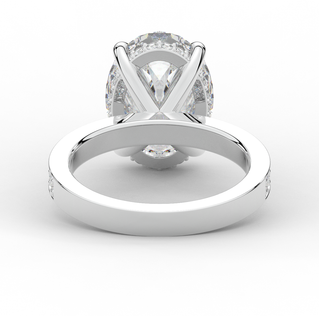 4.30CT.TW OVAL LAB DIAMOND BAND ENGAGEMENT RING - Nazarelle