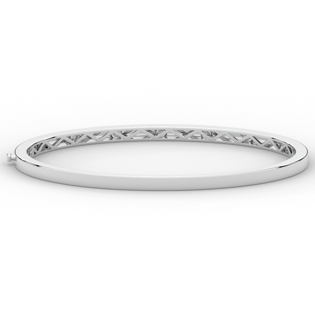 0.15CT.TW ROUND LAB BEZEL SET DIAMOND BANGLE - Nazarelle
