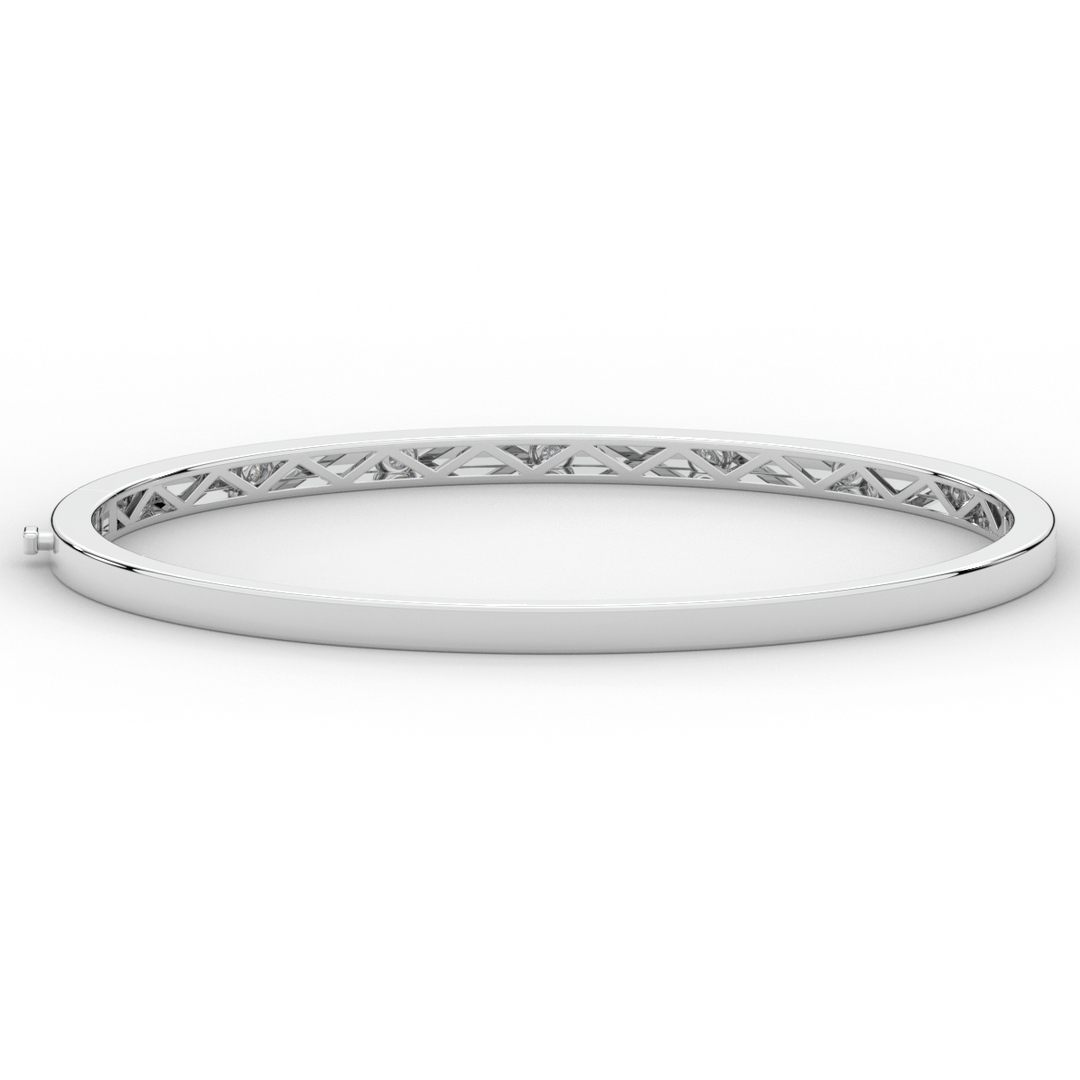 0.15CT.TW ROUND LAB BEZEL SET DIAMOND BANGLE - Nazarelle