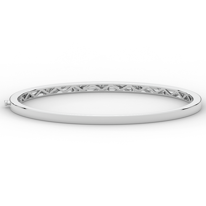 0.15CT.TW ROUND LAB BEZEL SET DIAMOND BANGLE - Nazarelle