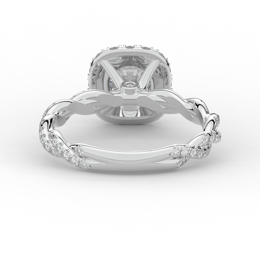1.55CT.TW ROUND LAB DIAMOND HALO TWIST ENGAGEMENT RING - Nazarelle