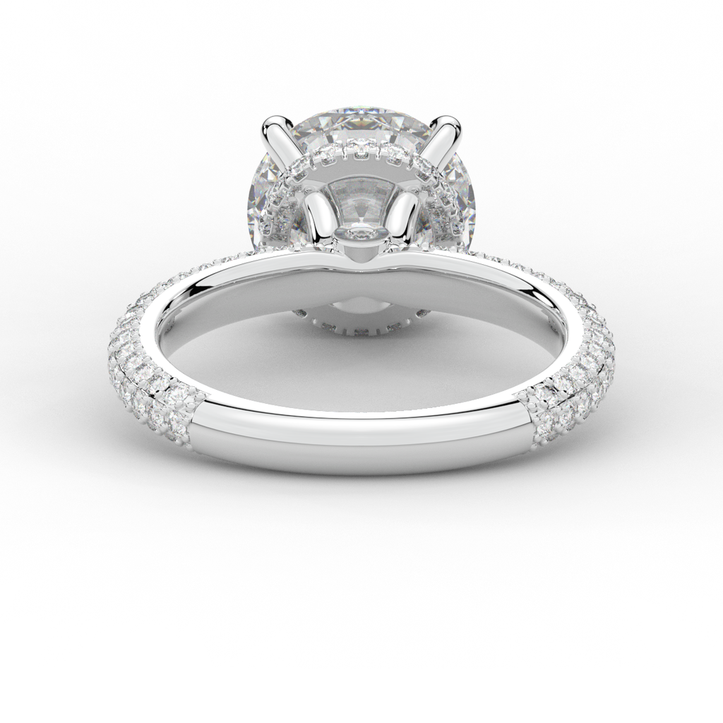 3.60CT.TW ROUND LAB DIAMOND SOLITAIRE ENGAGEMENT RING - Nazarelle