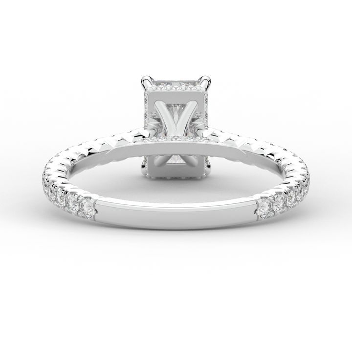 2.10CT.TW RADIANT LAB DIAMOND UNDERHALO SOLITAIRE ENGAGEMENT RING - Nazarelle