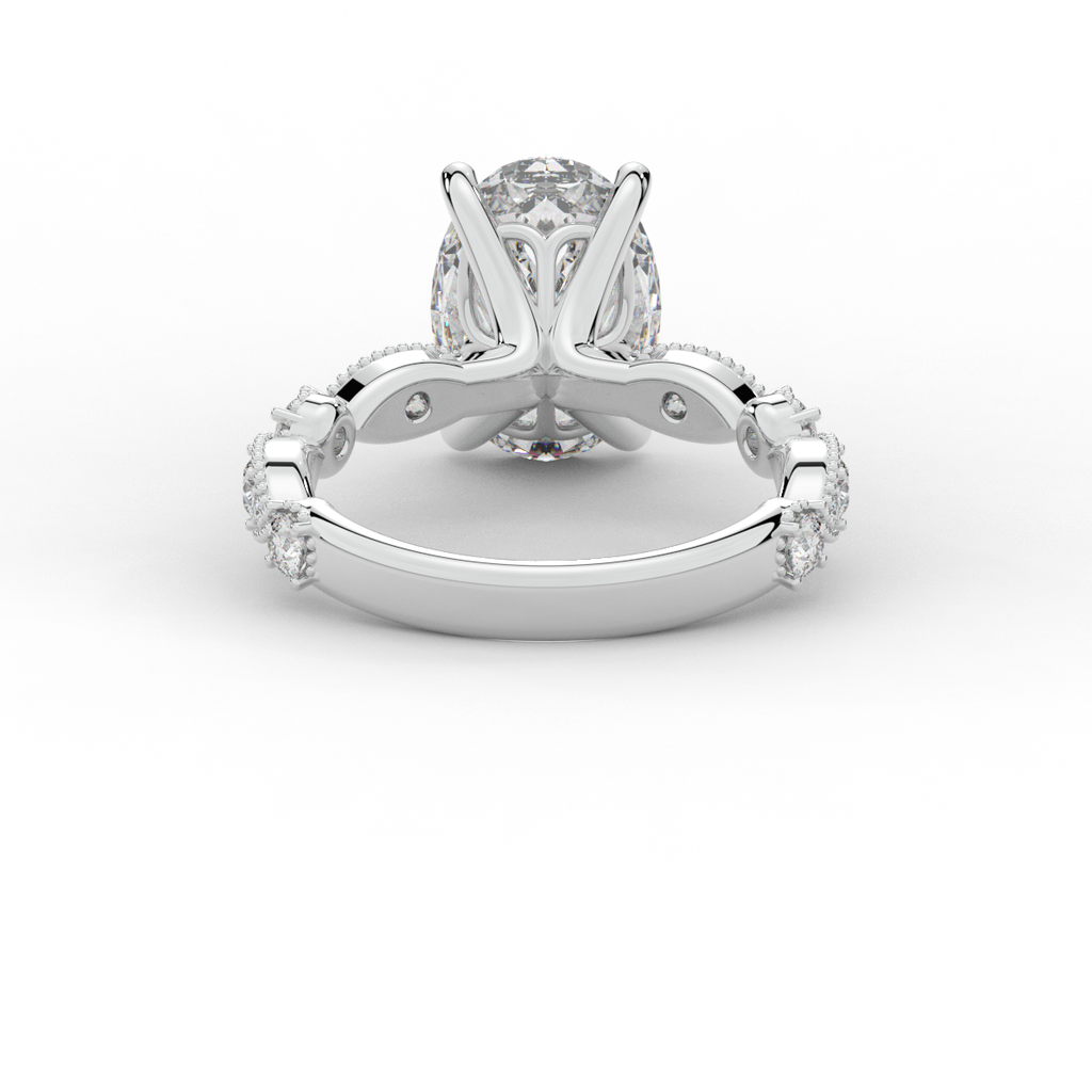 3.50CT.TW OVAL LAB DIAMOND SOLITAIRE ENGAGEMENT RING - Nazarelle