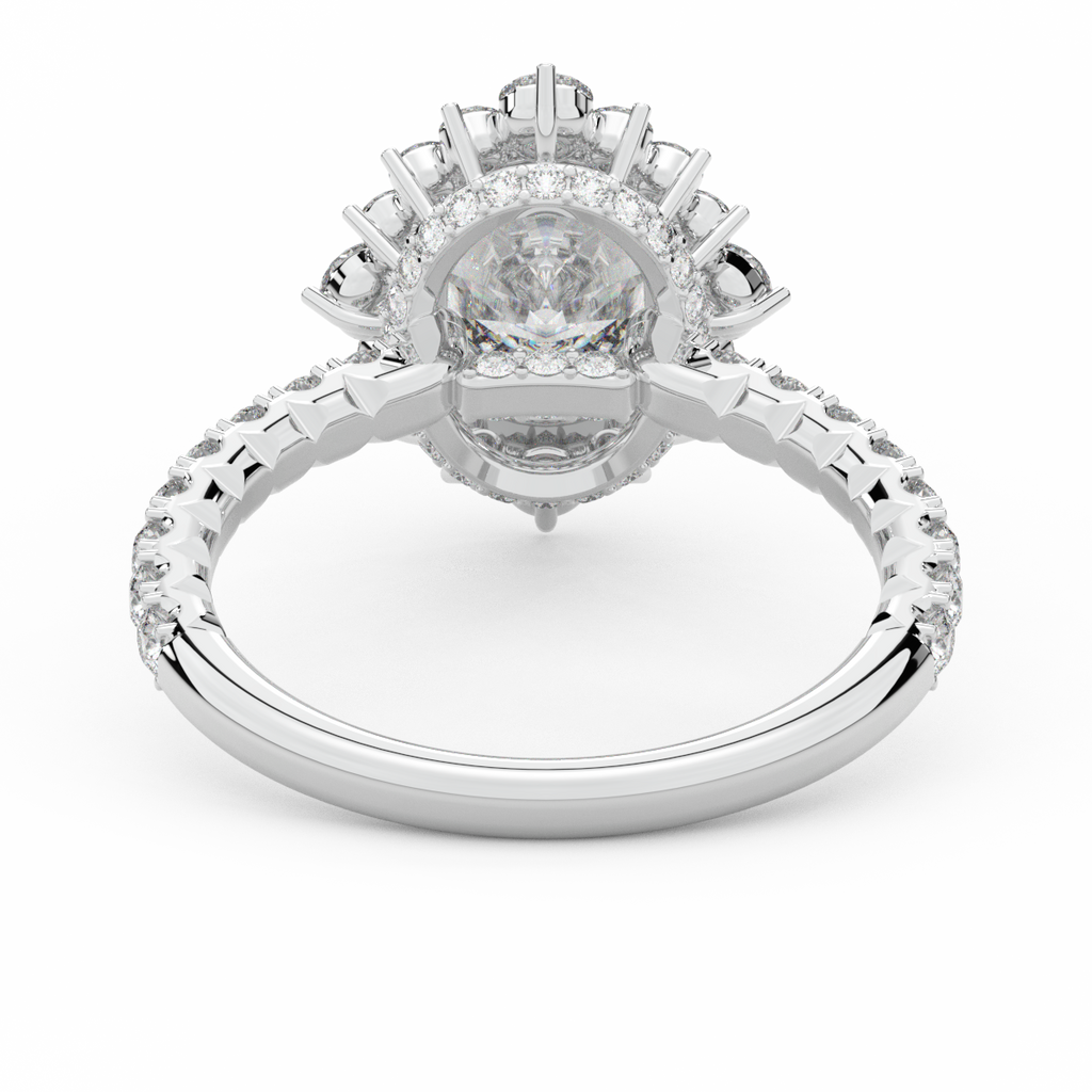 2.80CT.TW OVAL LAB DIAMOND HALO ENGAGEMENT RING - Nazarelle