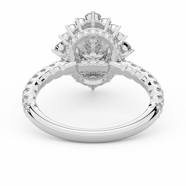 2.80CT.TW OVAL LAB DIAMOND HALO ENGAGEMENT RING - Nazarelle