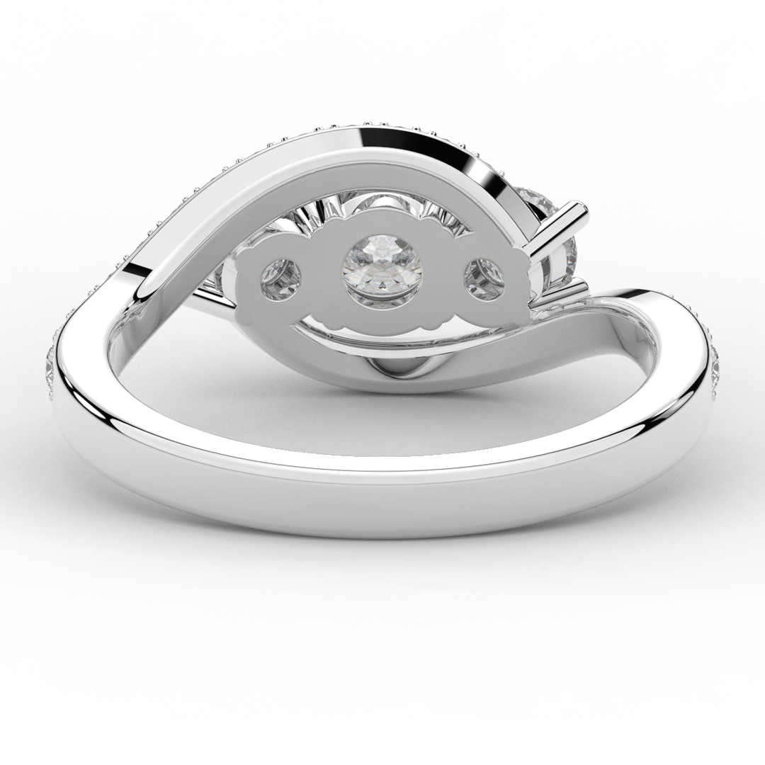1.65CT.TW ROUND LAB DIAMOND TWIST HALO ENGAGEMENT RING - Nazarelle