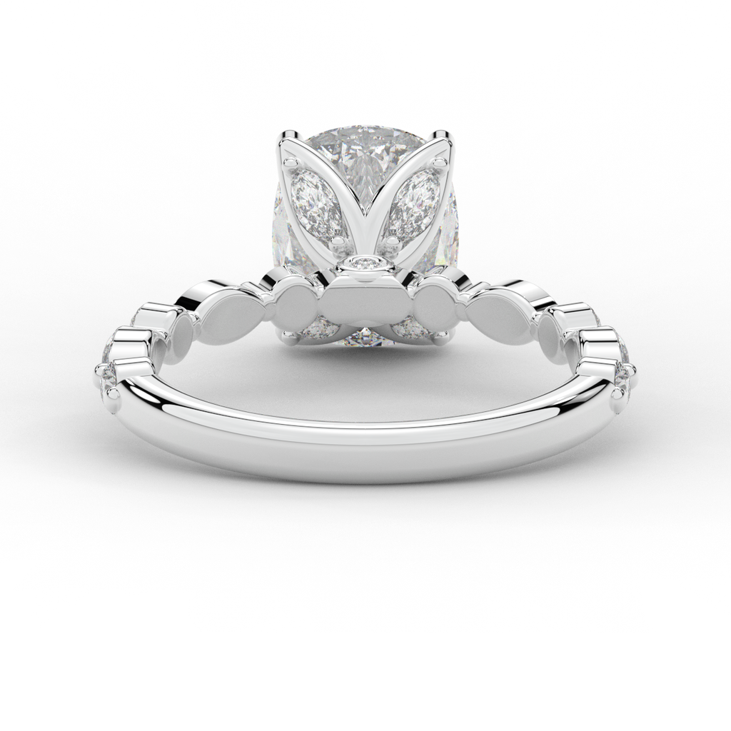 2.60CT.TW CUSHION LAB DIAMOND SOLITAIRE ENGAGEMENT RING - Nazarelle