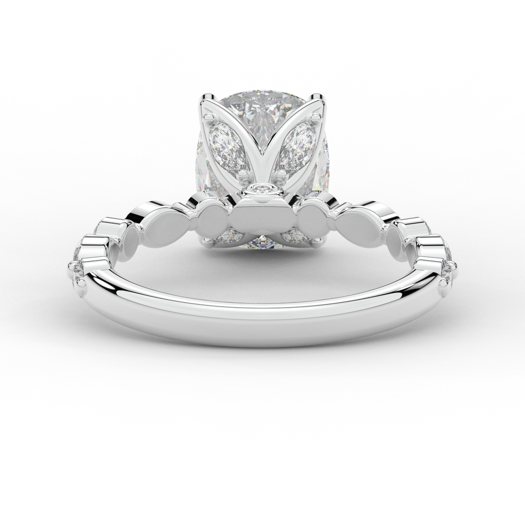 2.60CT.TW CUSHION LAB DIAMOND SOLITAIRE ENGAGEMENT RING - Nazarelle