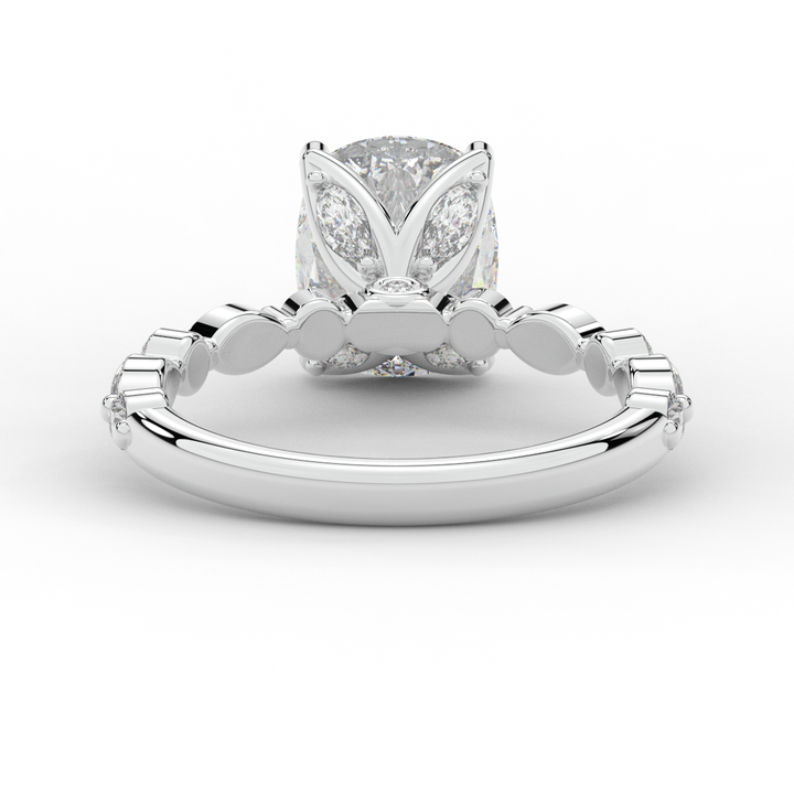 2.60CT.TW CUSHION LAB DIAMOND SOLITAIRE ENGAGEMENT RING - Nazarelle