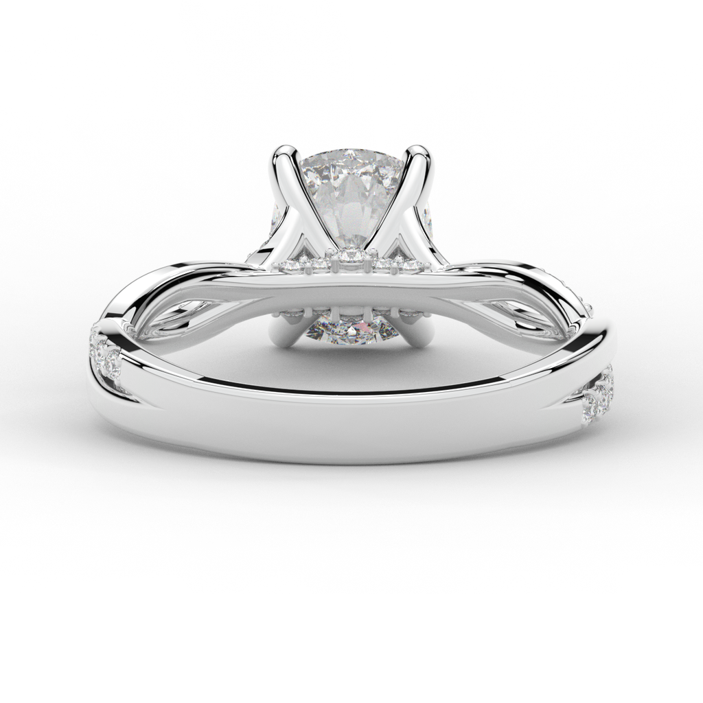 1.70CT.TW CUSHION LAB DIAMOND TWIST BAND ENGAGEMENT RING - Nazarelle