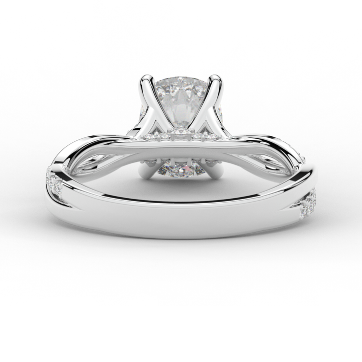 1.70CT.TW CUSHION LAB DIAMOND TWIST BAND ENGAGEMENT RING - Nazarelle