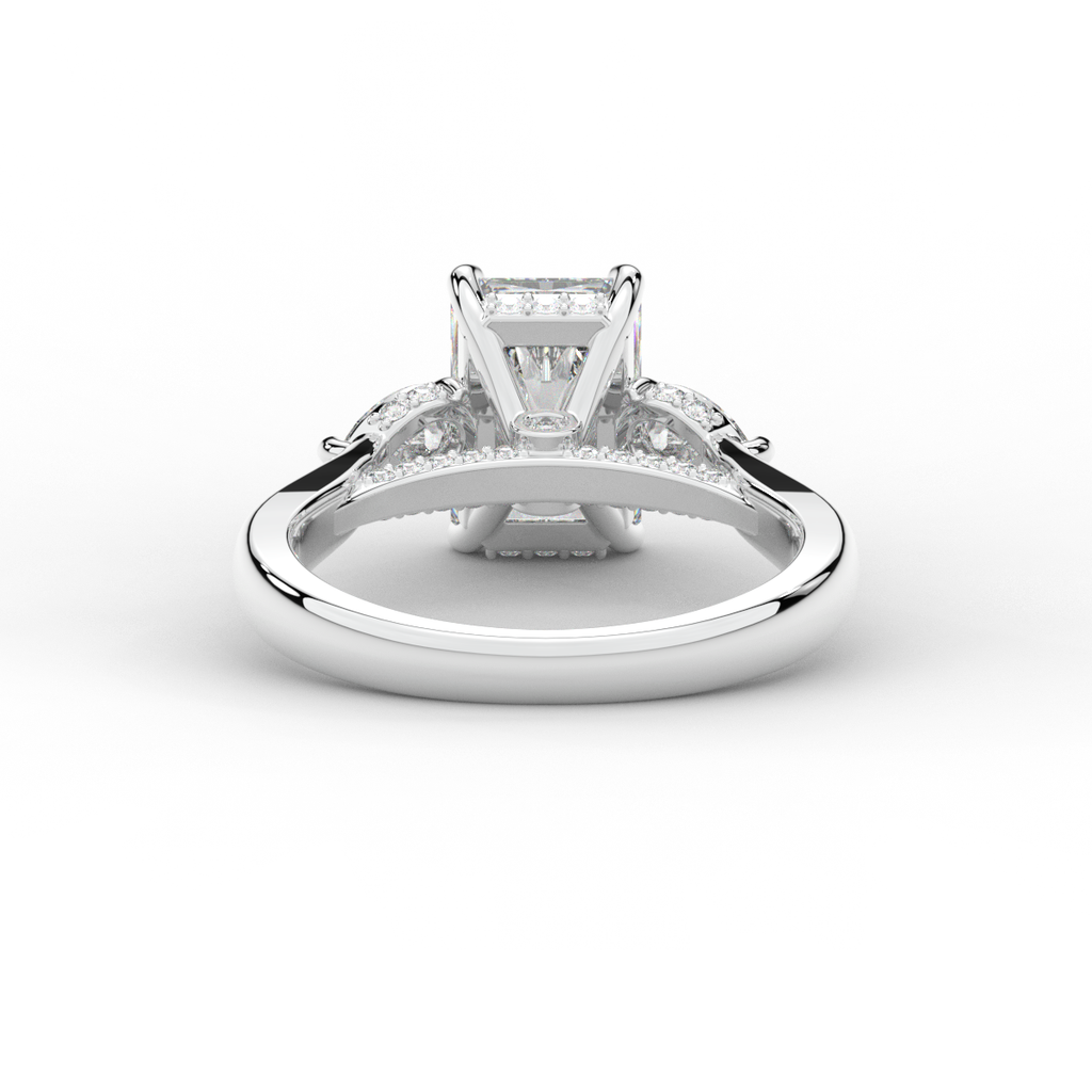 2.40CT.TW RADIANT LAB DIAMOND 3 STONE ENGAGEMENT RING - Nazarelle
