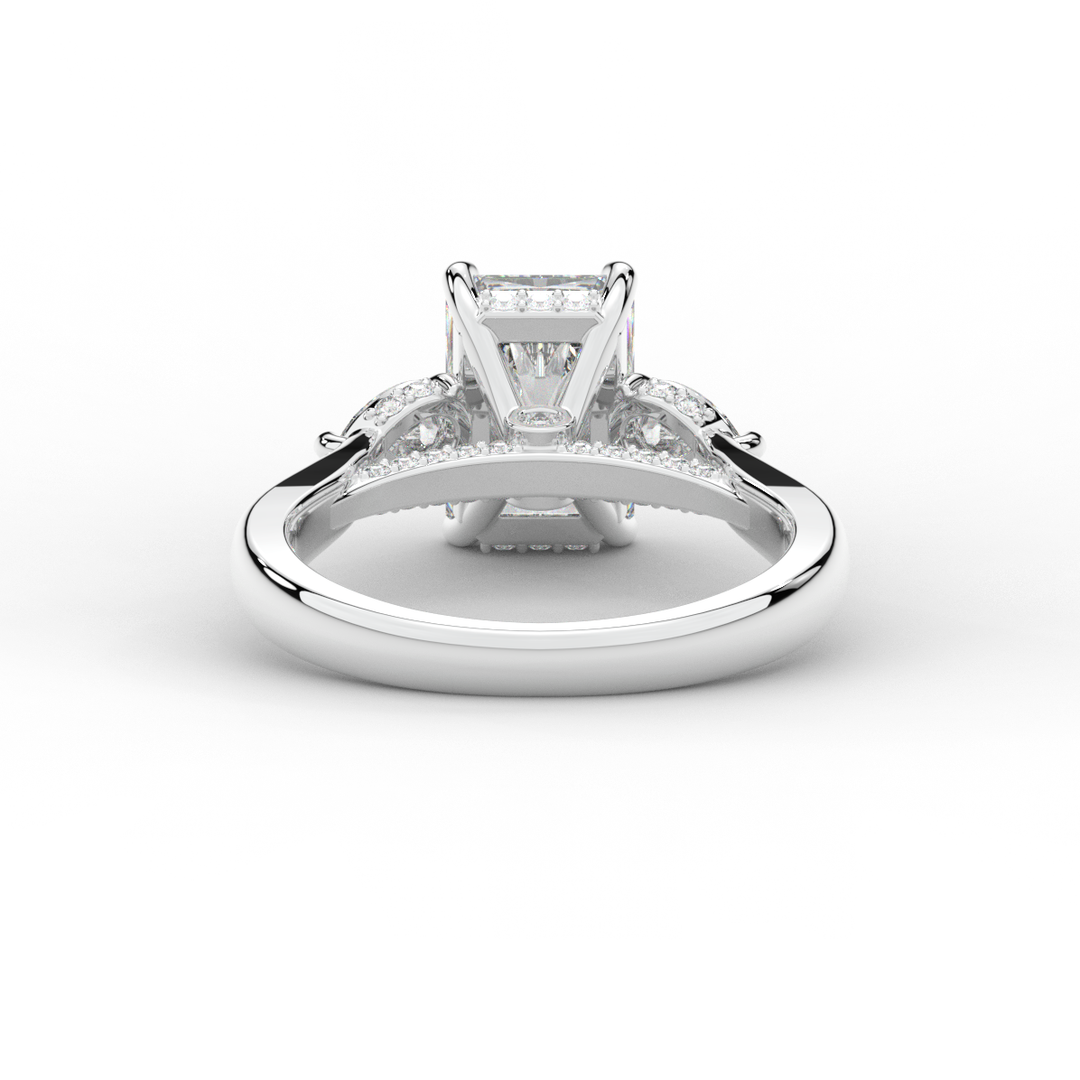 2.40CT.TW RADIANT LAB DIAMOND 3 STONE ENGAGEMENT RING - Nazarelle