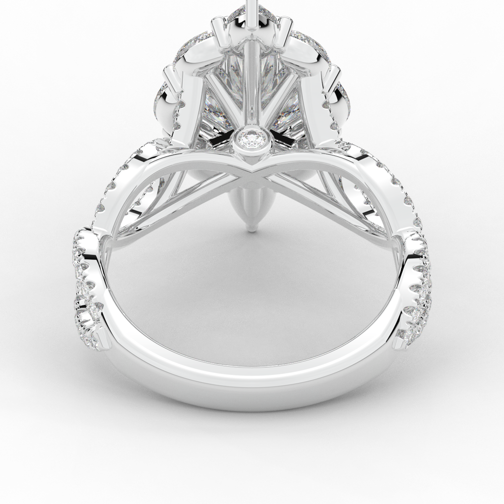 3.00CT.TW OVAL LAB DIAMOND HALO ENGAGEMENT RING - Nazarelle