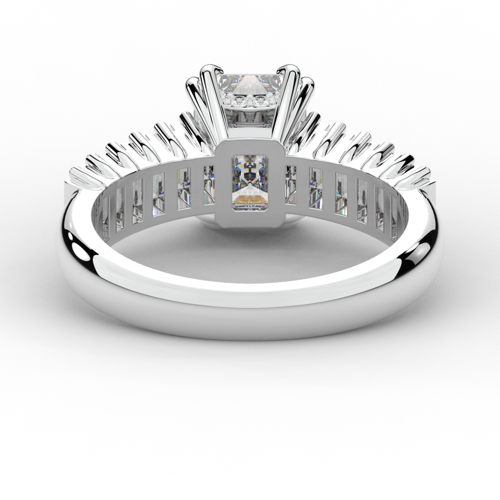 2.60CT.TW EMERALD CUT LAB DIAMOND ENGAGEMENT RING - Nazarelle