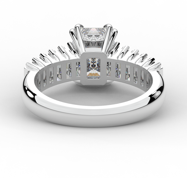 2.60CT.TW EMERALD CUT LAB DIAMOND ENGAGEMENT RING - Nazarelle