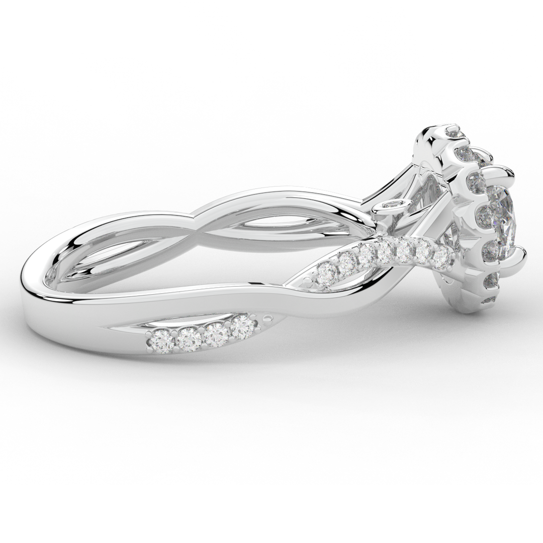 1.30CT.TW ROUND LAB DIAMOND ENGAGEMENT RING - Nazarelle
