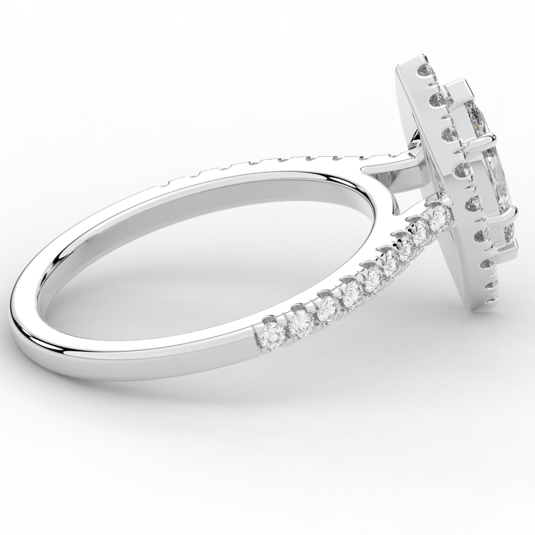 0.80CT.TW MARQUISE LAB DIAMOND HALO ENGAGEMENT RING - Nazarelle