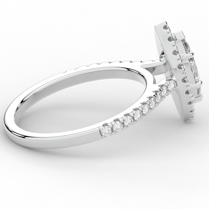 0.80CT.TW MARQUISE LAB DIAMOND HALO ENGAGEMENT RING - Nazarelle