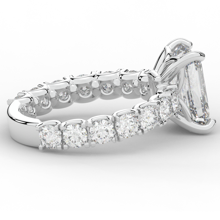 4.35CT.TW EMERALD CUT LAB DIAMOND ENGAGEMENT RING - Nazarelle