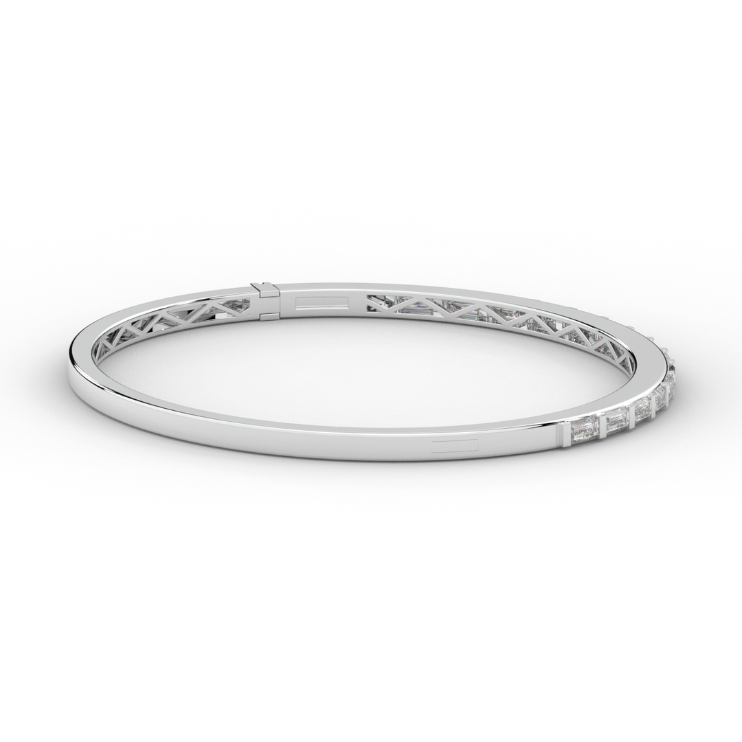 1.50CT.TW BAGUETTE LAB DIAMOND SHARED PRONG BANGLE - Nazarelle