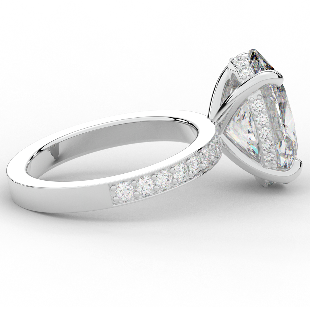 4.30CT.TW OVAL LAB DIAMOND BAND ENGAGEMENT RING - Nazarelle