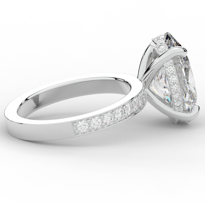 4.30CT.TW OVAL LAB DIAMOND BAND ENGAGEMENT RING - Nazarelle