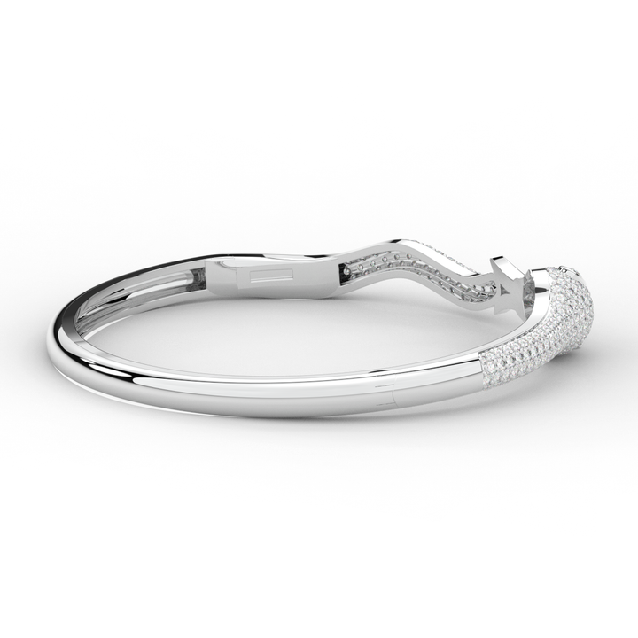 2.00CT.TW ROUND AND PEAR LAB DIAMOND SNAKE BANGLE - Nazarelle