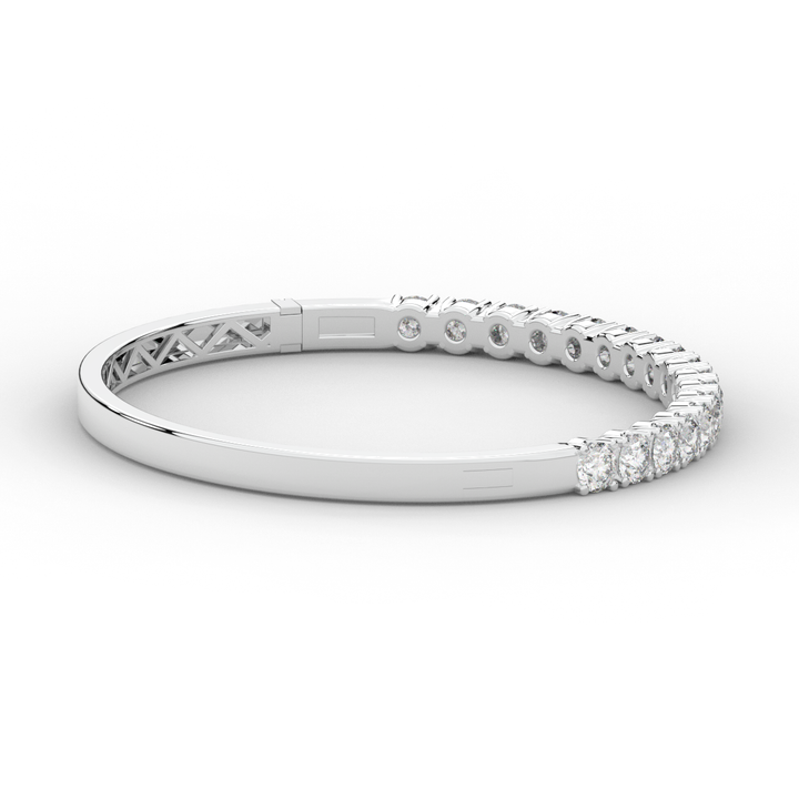 5.00CT.TW ROUND LAB DIAMOND BANGLE - Nazarelle