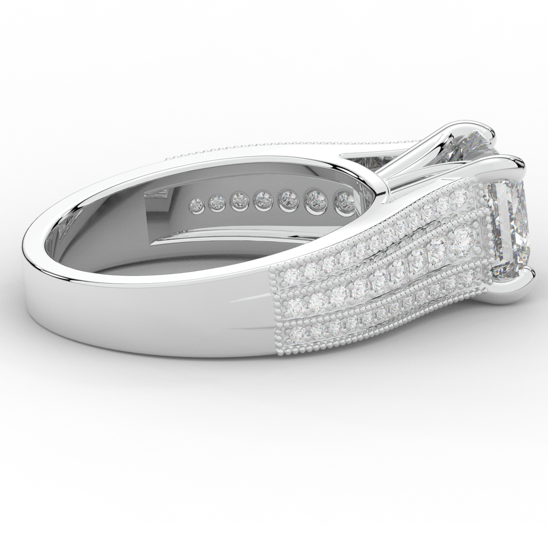 3.55CT.TW PRINCESS LAB DIAMOND ENGAGEMENT RING - Nazarelle