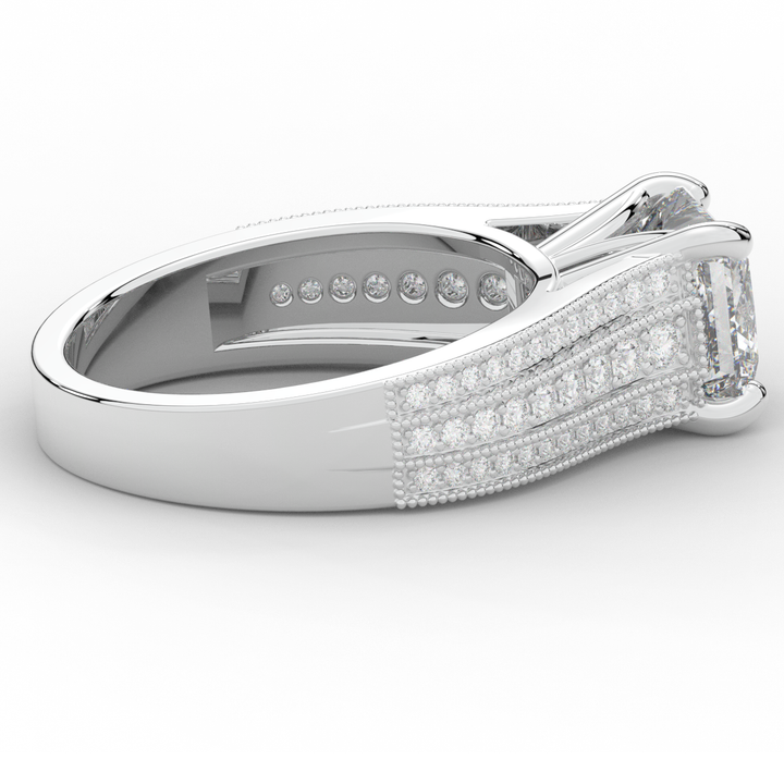 3.55CT.TW PRINCESS LAB DIAMOND ENGAGEMENT RING - Nazarelle