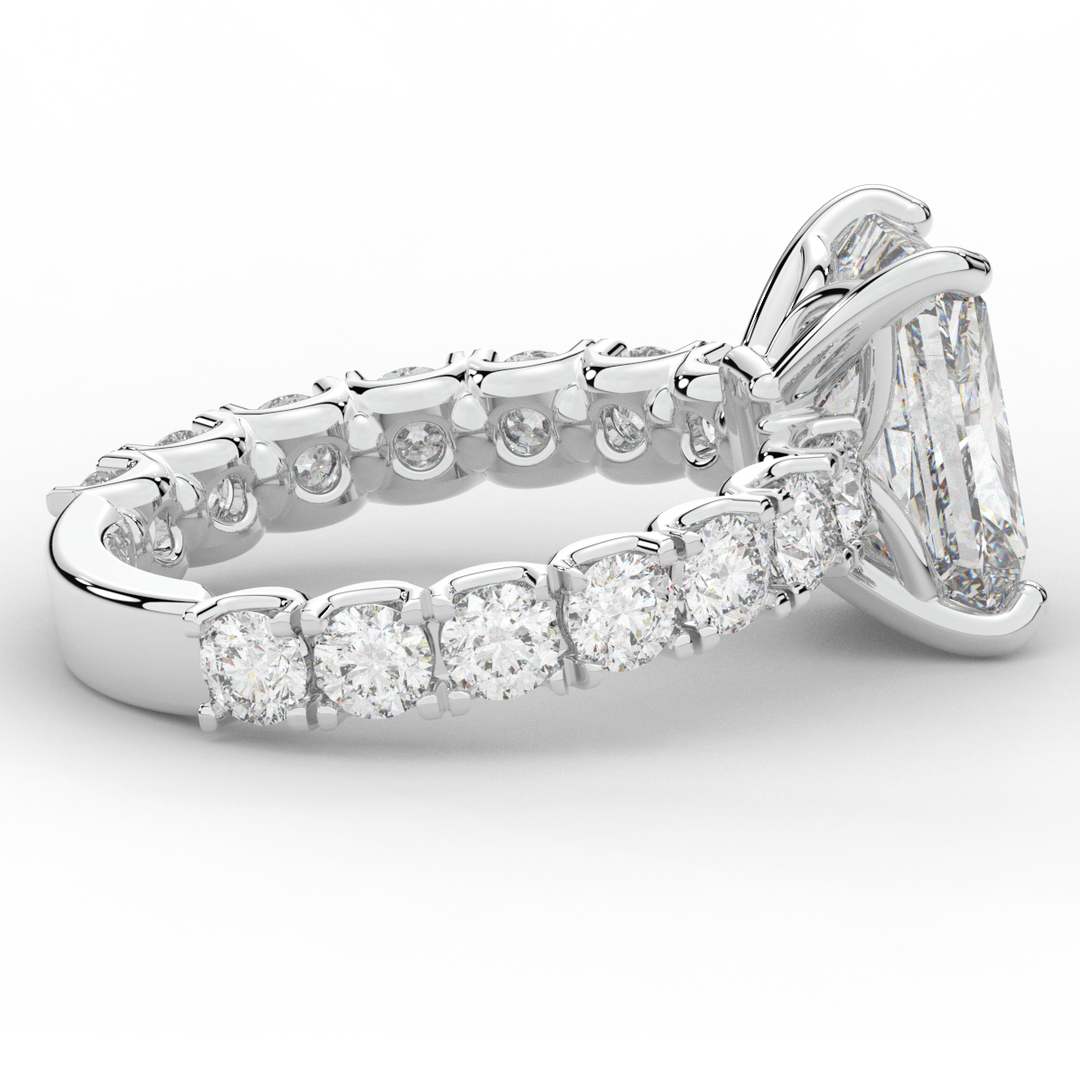 4.35CT.TW RADIANT LAB DIAMOND ENGAGEMENT RING - Nazarelle