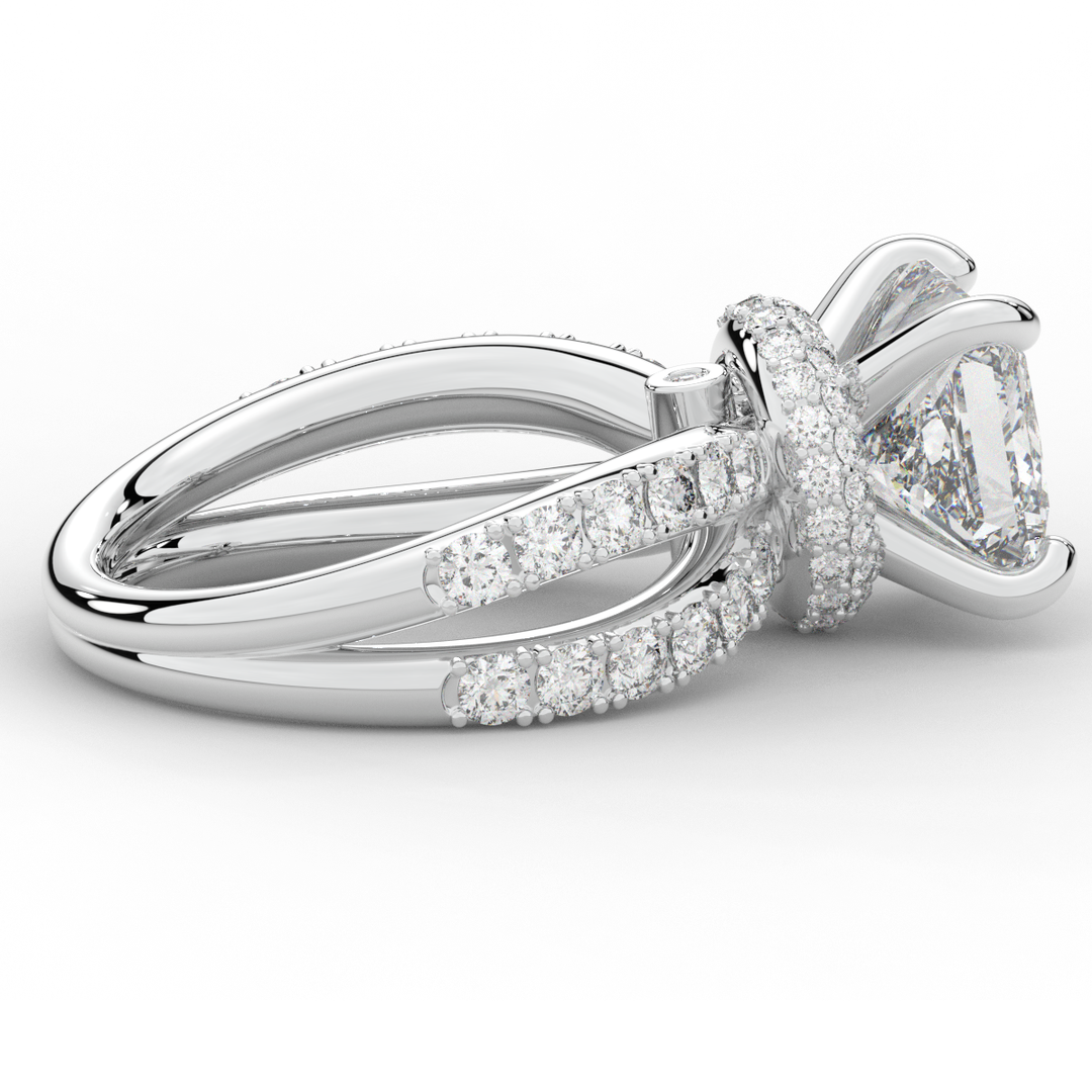 5.25CT.TW PRINCESS LAB DIAMOND ENGAGEMENT RING - Nazarelle