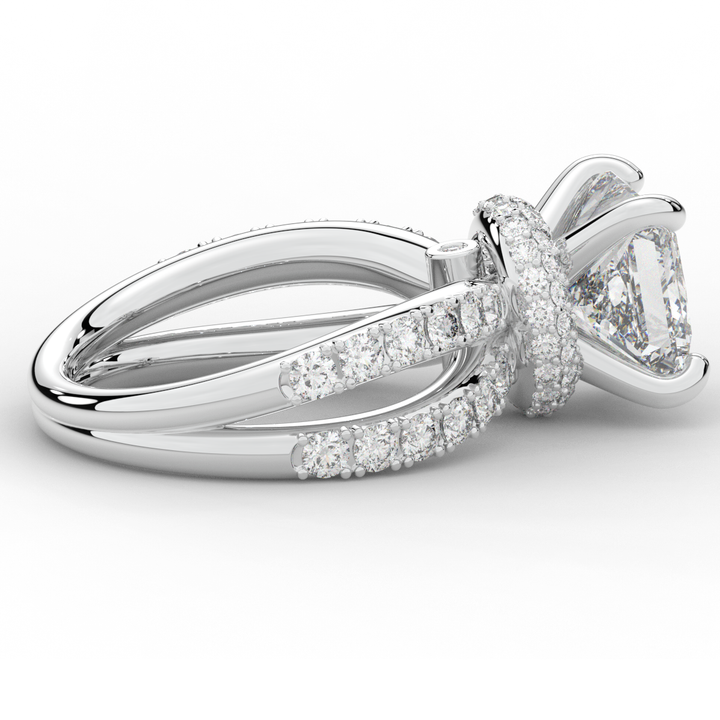 5.25CT.TW PRINCESS LAB DIAMOND ENGAGEMENT RING - Nazarelle