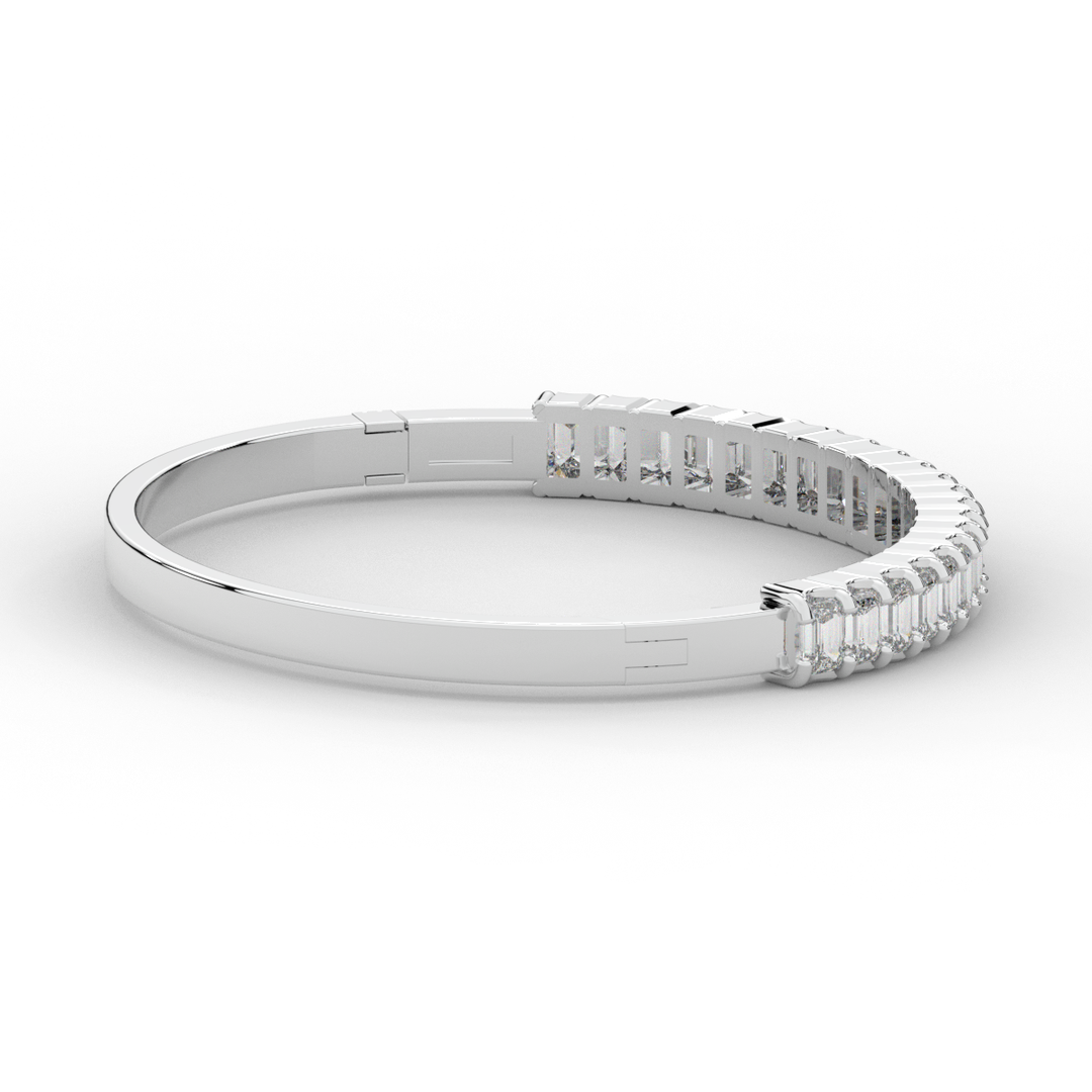 6.50CT.TW EMERALD CUT LAB DIAMOND BANGLE - Nazarelle