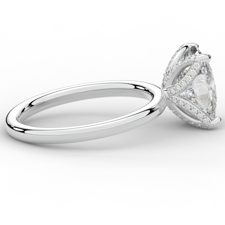 3.10CT.TW CUSHION LAB DIAMOND ENGAGEMENT RING - Nazarelle